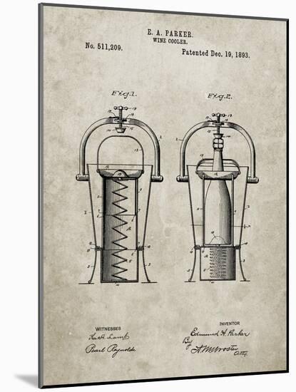 PP1138-Sandstone Wine Cooler 1893 Patent Poster-Cole Borders-Mounted Giclee Print