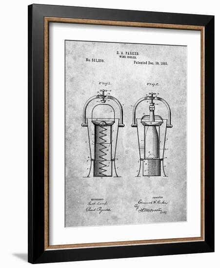 PP1138-Slate Wine Cooler 1893 Patent Poster-Cole Borders-Framed Giclee Print