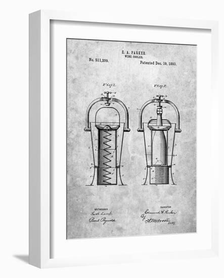 PP1138-Slate Wine Cooler 1893 Patent Poster-Cole Borders-Framed Giclee Print