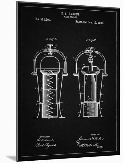 PP1138-Vintage Black Wine Cooler 1893 Patent Poster-Cole Borders-Mounted Giclee Print