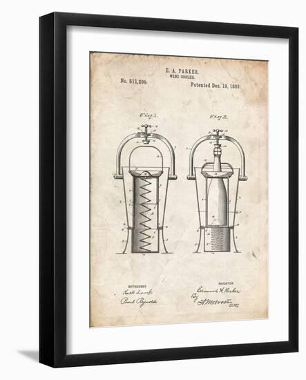 PP1138-Vintage Parchment Wine Cooler 1893 Patent Poster-Cole Borders-Framed Giclee Print