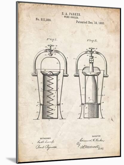 PP1138-Vintage Parchment Wine Cooler 1893 Patent Poster-Cole Borders-Mounted Giclee Print