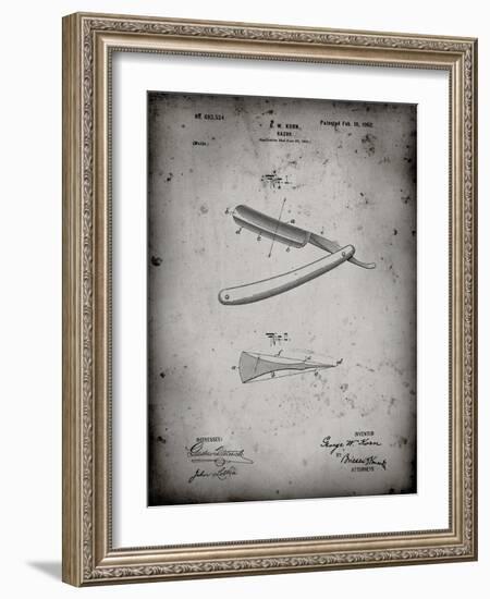 PP1178-Faded Grey Straight Razor Patent Poster-Cole Borders-Framed Giclee Print