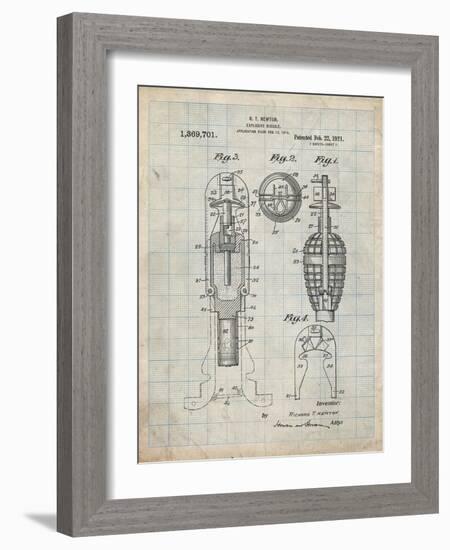 PP12 Antique Grid Parchment-Borders Cole-Framed Giclee Print