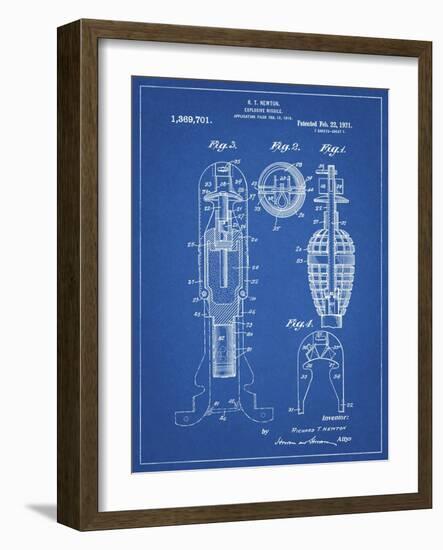 PP12 Blueprint-Borders Cole-Framed Giclee Print