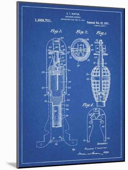 PP12 Blueprint-Borders Cole-Mounted Giclee Print