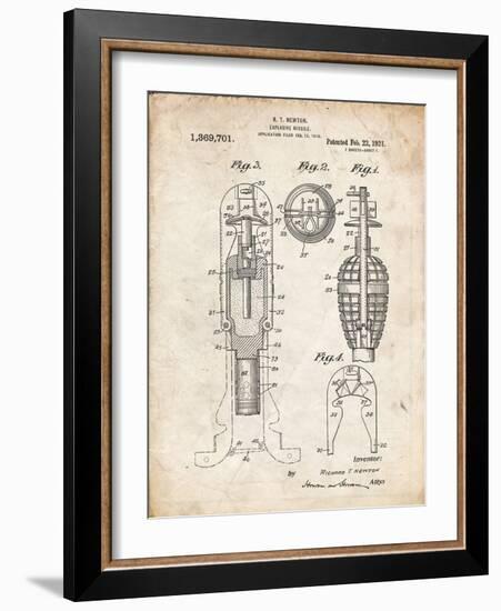 PP12 Vintage Parchment-Borders Cole-Framed Giclee Print