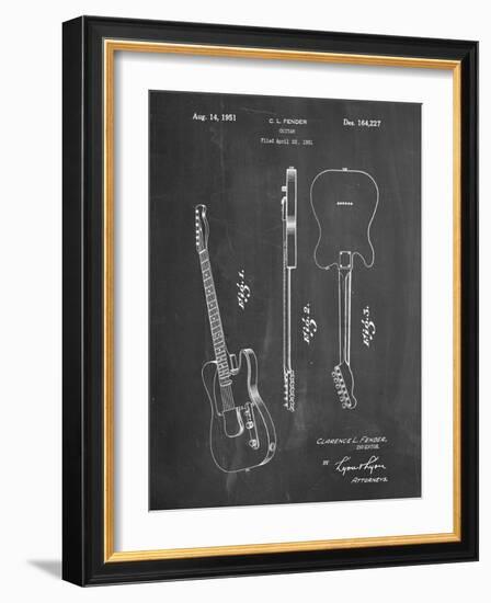 PP121- Chalkboard Fender Broadcaster Electric Guitar Patent Poster-Cole Borders-Framed Giclee Print