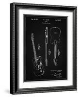PP121- Vintage Black Fender Broadcaster Electric Guitar Patent Poster-Cole Borders-Framed Giclee Print