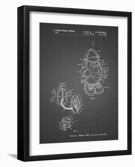 PP123- Black Grid Mr. Potato Head Patent Poster-Cole Borders-Framed Giclee Print