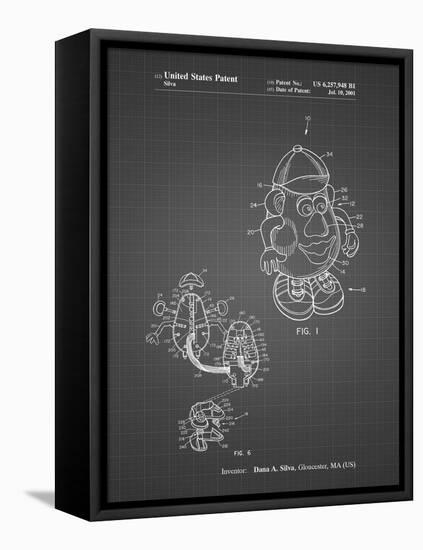 PP123- Black Grid Mr. Potato Head Patent Poster-Cole Borders-Framed Premier Image Canvas