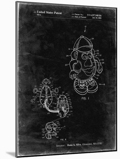 PP123- Black Grunge Mr. Potato Head Patent Poster-Cole Borders-Mounted Giclee Print