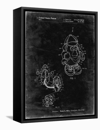 PP123- Black Grunge Mr. Potato Head Patent Poster-Cole Borders-Framed Premier Image Canvas