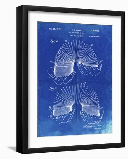 PP125- Faded Blueprint Slinky Toy Patent Poster-Cole Borders-Framed Giclee Print