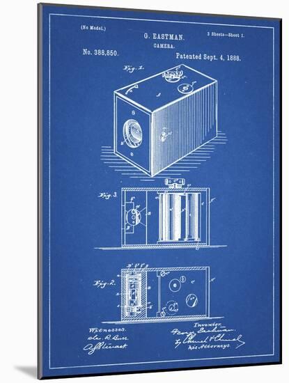 PP126- Blueprint Eastman Kodak Camera Patent Poster-Cole Borders-Mounted Giclee Print