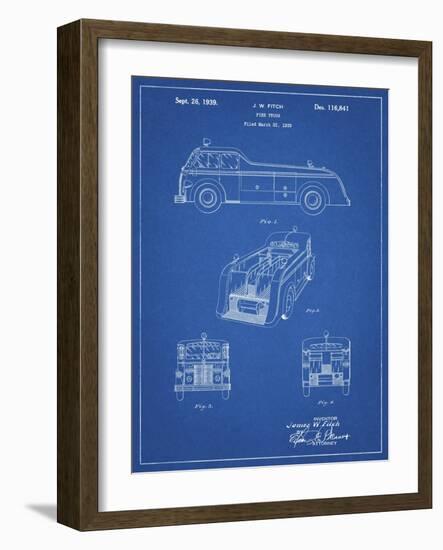 PP128- Blueprint Firetruck 1939 Patent Poster-Cole Borders-Framed Giclee Print