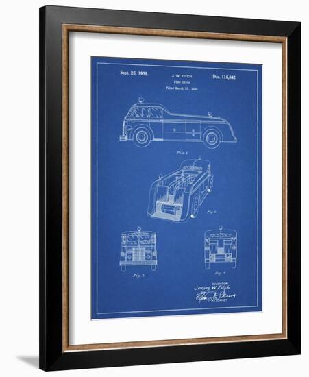 PP128- Blueprint Firetruck 1939 Patent Poster-Cole Borders-Framed Giclee Print