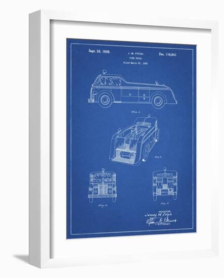 PP128- Blueprint Firetruck 1939 Patent Poster-Cole Borders-Framed Giclee Print