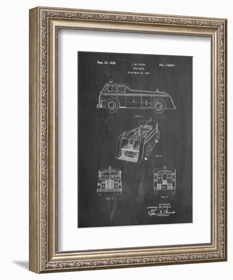 PP128- Chalkboard Firetruck 1939 Patent Poster-Cole Borders-Framed Giclee Print