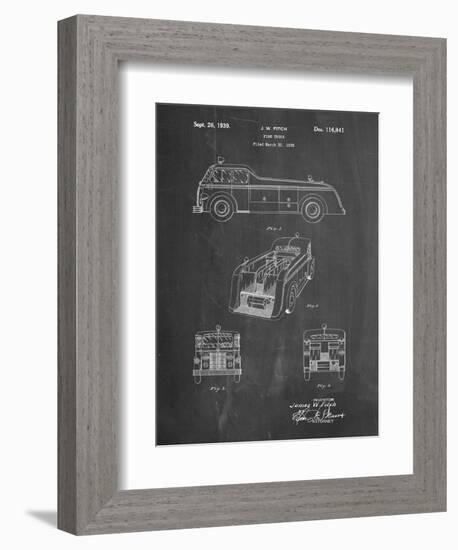 PP128- Chalkboard Firetruck 1939 Patent Poster-Cole Borders-Framed Giclee Print