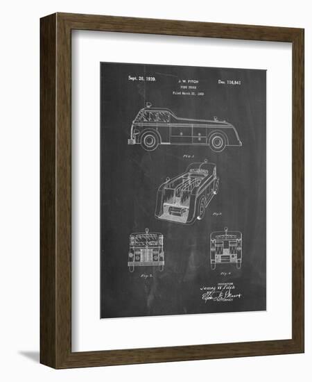 PP128- Chalkboard Firetruck 1939 Patent Poster-Cole Borders-Framed Giclee Print