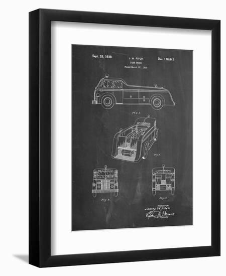 PP128- Chalkboard Firetruck 1939 Patent Poster-Cole Borders-Framed Giclee Print