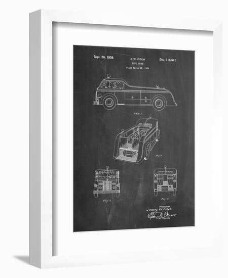 PP128- Chalkboard Firetruck 1939 Patent Poster-Cole Borders-Framed Giclee Print