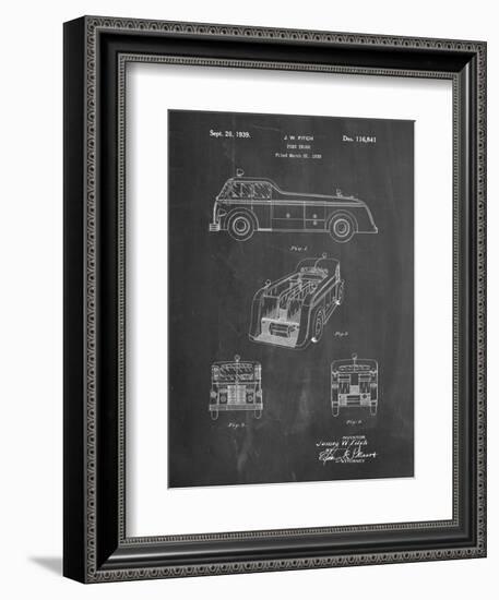 PP128- Chalkboard Firetruck 1939 Patent Poster-Cole Borders-Framed Giclee Print