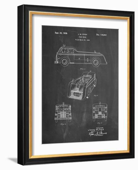 PP128- Chalkboard Firetruck 1939 Patent Poster-Cole Borders-Framed Giclee Print