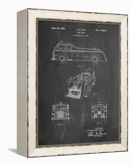 PP128- Chalkboard Firetruck 1939 Patent Poster-Cole Borders-Framed Premier Image Canvas