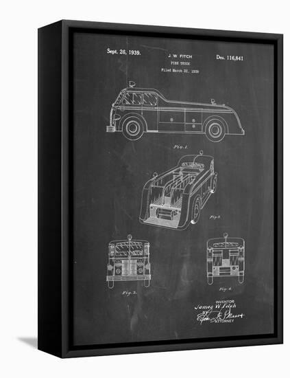 PP128- Chalkboard Firetruck 1939 Patent Poster-Cole Borders-Framed Premier Image Canvas