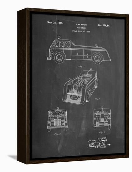 PP128- Chalkboard Firetruck 1939 Patent Poster-Cole Borders-Framed Premier Image Canvas