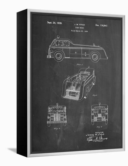 PP128- Chalkboard Firetruck 1939 Patent Poster-Cole Borders-Framed Premier Image Canvas