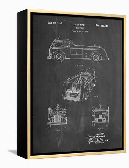 PP128- Chalkboard Firetruck 1939 Patent Poster-Cole Borders-Framed Premier Image Canvas