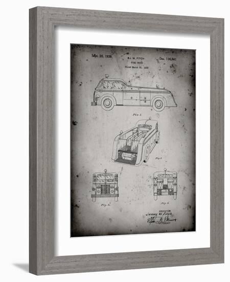 PP128- Faded Grey Firetruck 1939 Patent Poster-Cole Borders-Framed Giclee Print