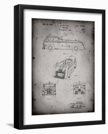 PP128- Faded Grey Firetruck 1939 Patent Poster-Cole Borders-Framed Giclee Print