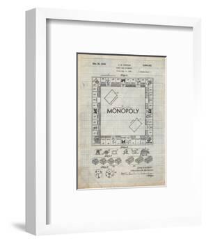PP131- Antique Grid Parchment Monopoly Patent Poster-Cole Borders-Framed Giclee Print