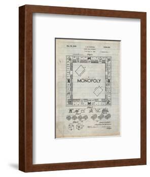 PP131- Antique Grid Parchment Monopoly Patent Poster-Cole Borders-Framed Giclee Print
