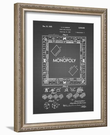 PP131- Black Grid Monopoly Patent Poster-Cole Borders-Framed Giclee Print