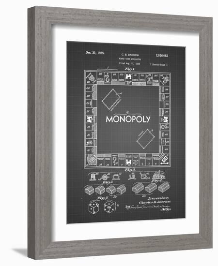 PP131- Black Grid Monopoly Patent Poster-Cole Borders-Framed Giclee Print