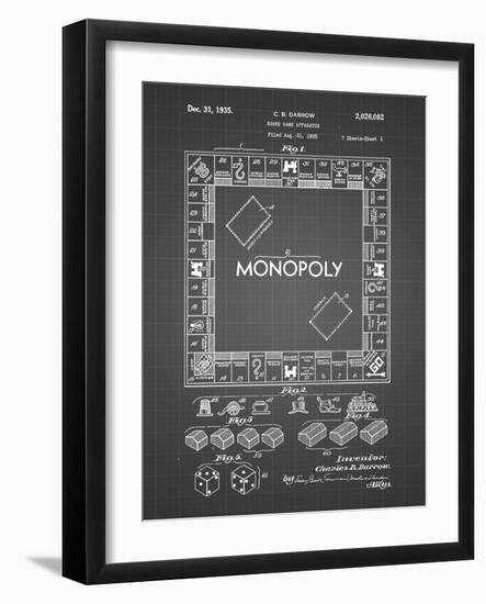 PP131- Black Grid Monopoly Patent Poster-Cole Borders-Framed Giclee Print