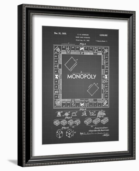 PP131- Black Grid Monopoly Patent Poster-Cole Borders-Framed Giclee Print