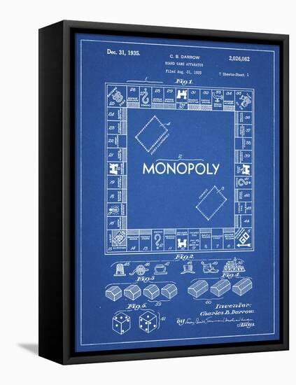 PP131- Blueprint Monopoly Patent Poster-Cole Borders-Framed Premier Image Canvas