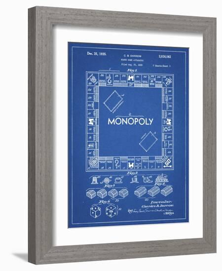 PP131- Blueprint Monopoly Patent Poster-Cole Borders-Framed Giclee Print