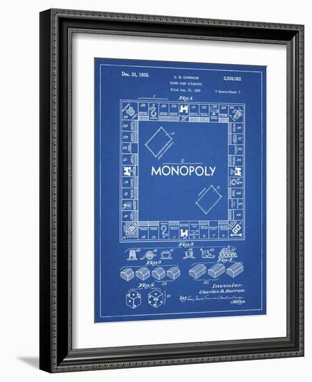 PP131- Blueprint Monopoly Patent Poster-Cole Borders-Framed Giclee Print