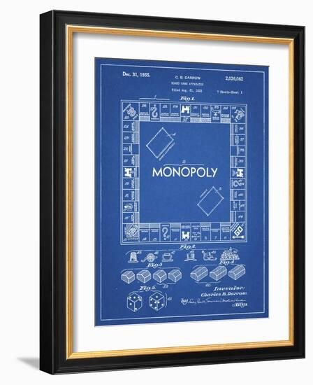 PP131- Blueprint Monopoly Patent Poster-Cole Borders-Framed Giclee Print