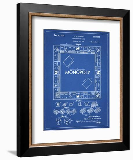 PP131- Blueprint Monopoly Patent Poster-Cole Borders-Framed Giclee Print