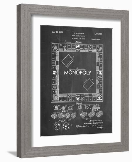 PP131- Chalkboard Monopoly Patent Poster-Cole Borders-Framed Giclee Print