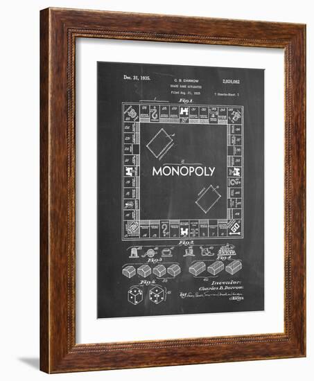 PP131- Chalkboard Monopoly Patent Poster-Cole Borders-Framed Giclee Print