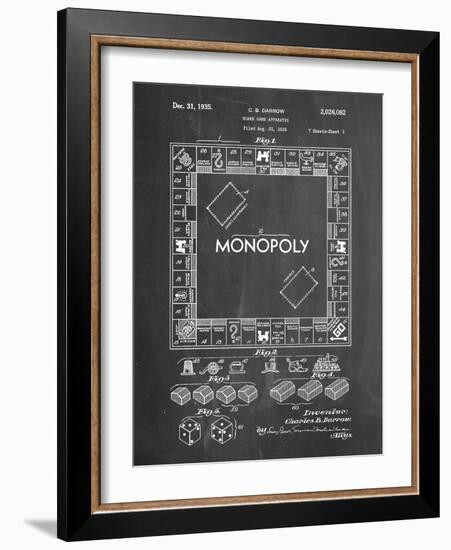 PP131- Chalkboard Monopoly Patent Poster-Cole Borders-Framed Giclee Print